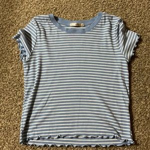 Blue striped crop top